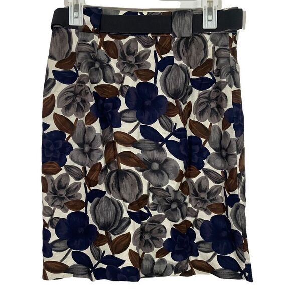 Boden Blue Floral Midi Length Pencil Skirt - Picture 2 of 3